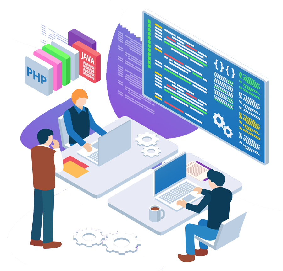 illustration of people working